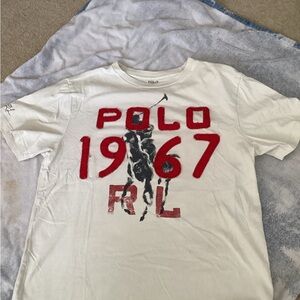 Polo by Ralph Lauren White Tee with Red and Black Print